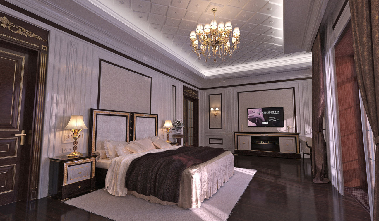Classic Bedroom interior design in Traditional style 04