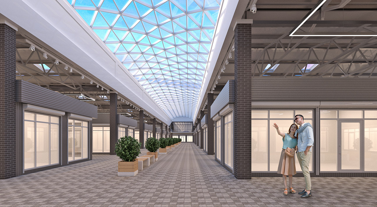 Conceptual design of the covered market - interior - view #3