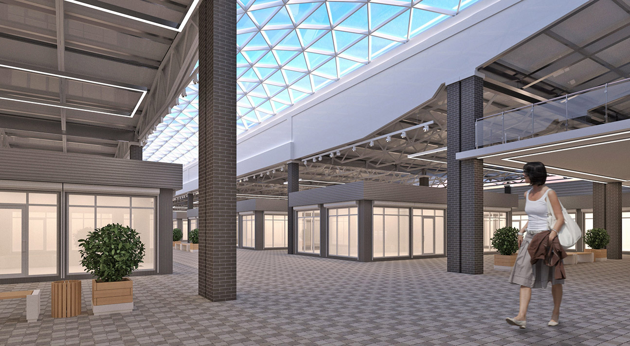 Conceptual design of the covered market - interior Conceptual design of the covered market - interior - view #6
