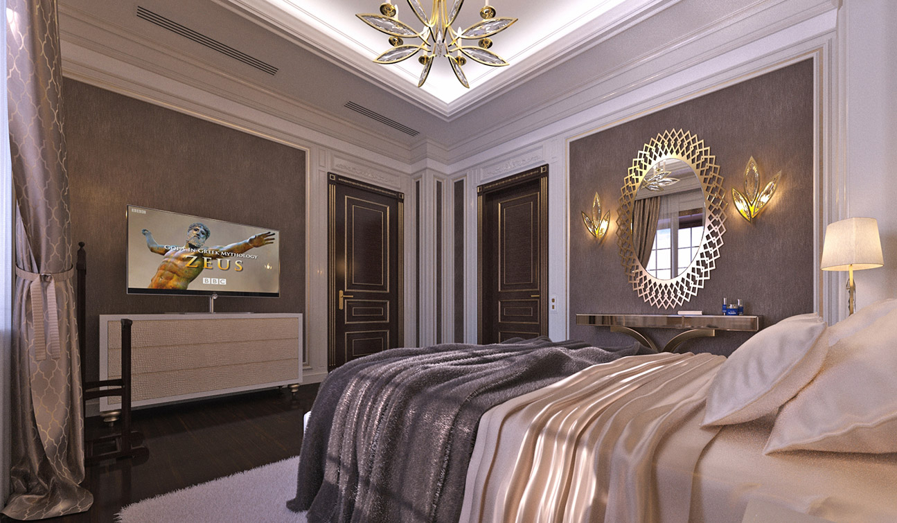 Elegant Guest Bedroom interior in Art Deco style 03