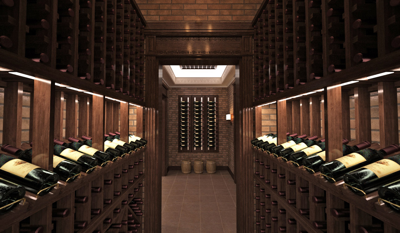 Interior design of a wine cellar in the private residence 02