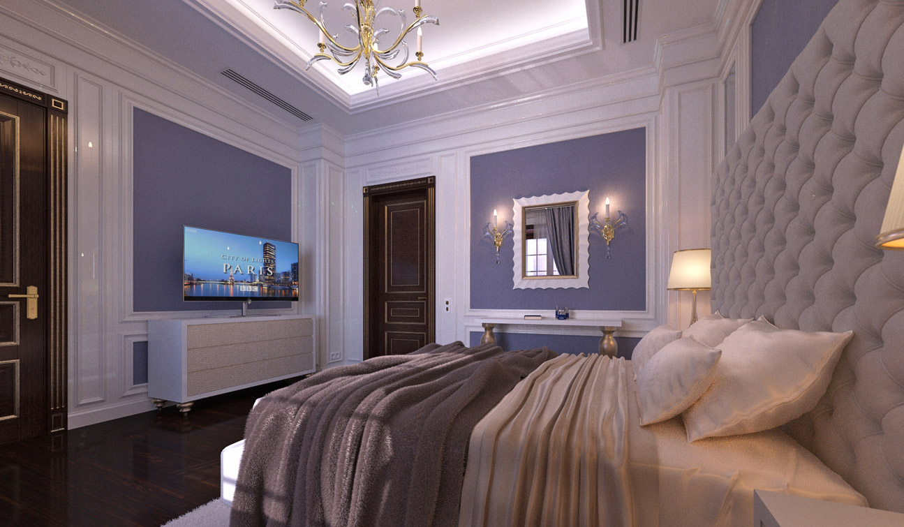 Stylish and Luxury Guest Bedroom interior in Art Deco style 03