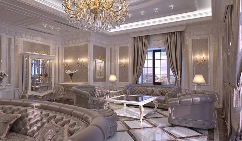Living Room interior design in elegant Classic style