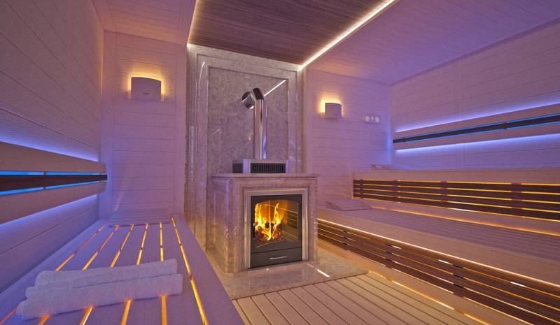 Sauna interior in Luxury Home Spa